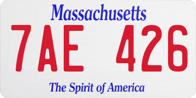 MA license plate 7AE426