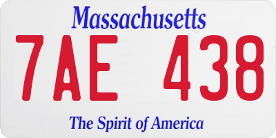 MA license plate 7AE438