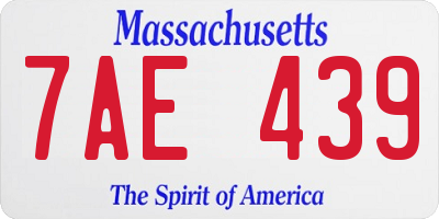 MA license plate 7AE439