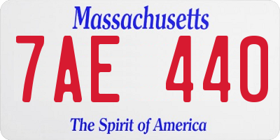 MA license plate 7AE440