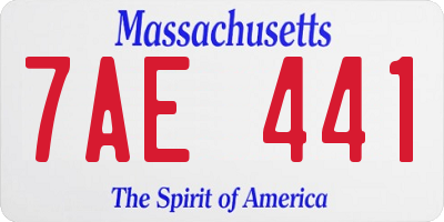 MA license plate 7AE441