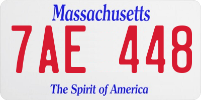 MA license plate 7AE448