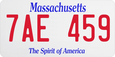 MA license plate 7AE459