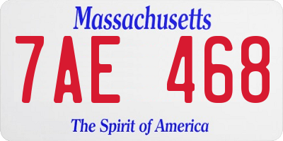 MA license plate 7AE468