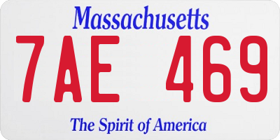 MA license plate 7AE469