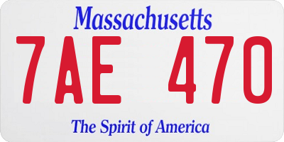 MA license plate 7AE470