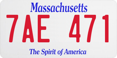 MA license plate 7AE471