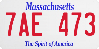 MA license plate 7AE473