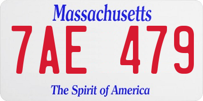 MA license plate 7AE479