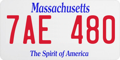 MA license plate 7AE480
