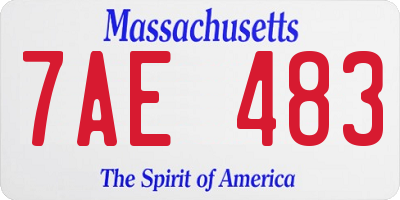 MA license plate 7AE483