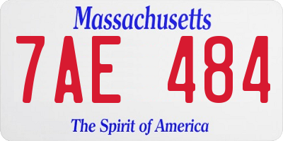 MA license plate 7AE484