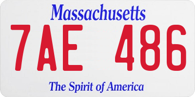 MA license plate 7AE486