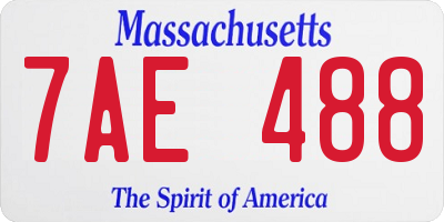 MA license plate 7AE488
