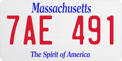 MA license plate 7AE491