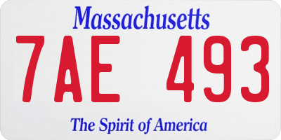MA license plate 7AE493