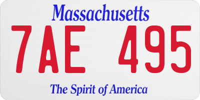 MA license plate 7AE495