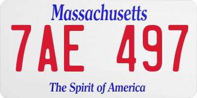 MA license plate 7AE497