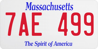 MA license plate 7AE499