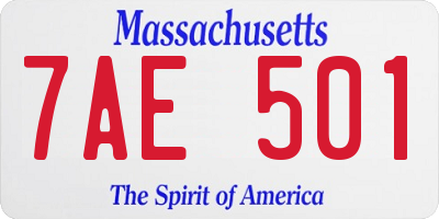 MA license plate 7AE501