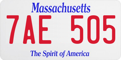 MA license plate 7AE505