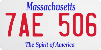 MA license plate 7AE506