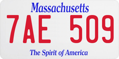 MA license plate 7AE509