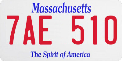 MA license plate 7AE510
