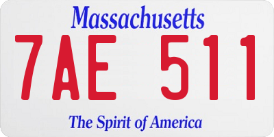 MA license plate 7AE511