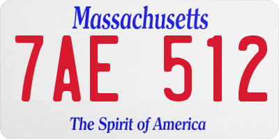 MA license plate 7AE512