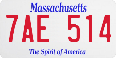 MA license plate 7AE514