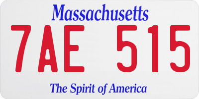 MA license plate 7AE515