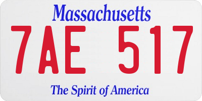 MA license plate 7AE517