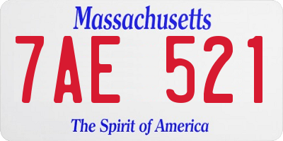 MA license plate 7AE521