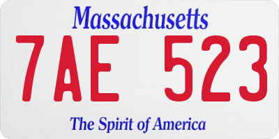 MA license plate 7AE523