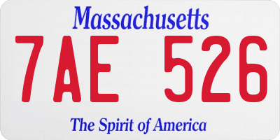 MA license plate 7AE526