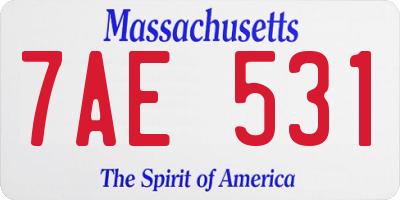 MA license plate 7AE531