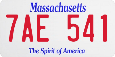 MA license plate 7AE541