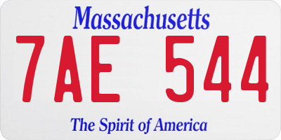 MA license plate 7AE544
