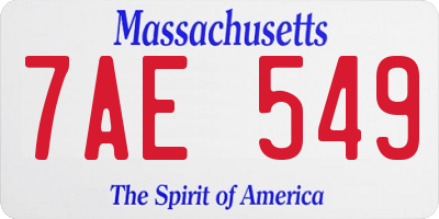 MA license plate 7AE549