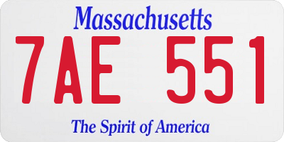 MA license plate 7AE551