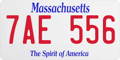 MA license plate 7AE556