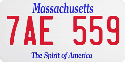 MA license plate 7AE559