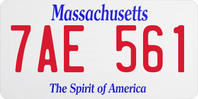 MA license plate 7AE561