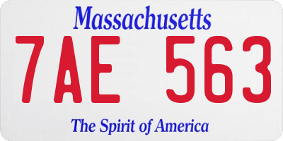 MA license plate 7AE563