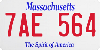 MA license plate 7AE564