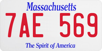MA license plate 7AE569