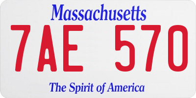 MA license plate 7AE570