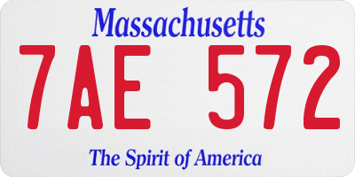 MA license plate 7AE572