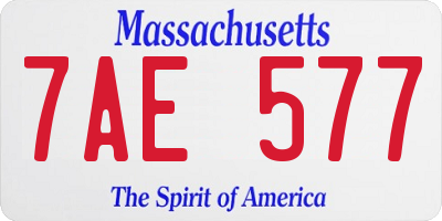 MA license plate 7AE577